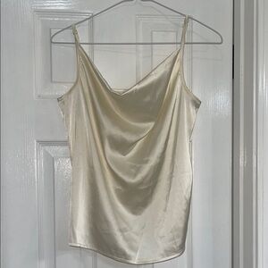 SHEIN Cream Satin Cowl Neck Camisole